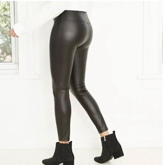 Women's Faux Leather High Waist Leggings XS New NWT - Picture 1 of 9